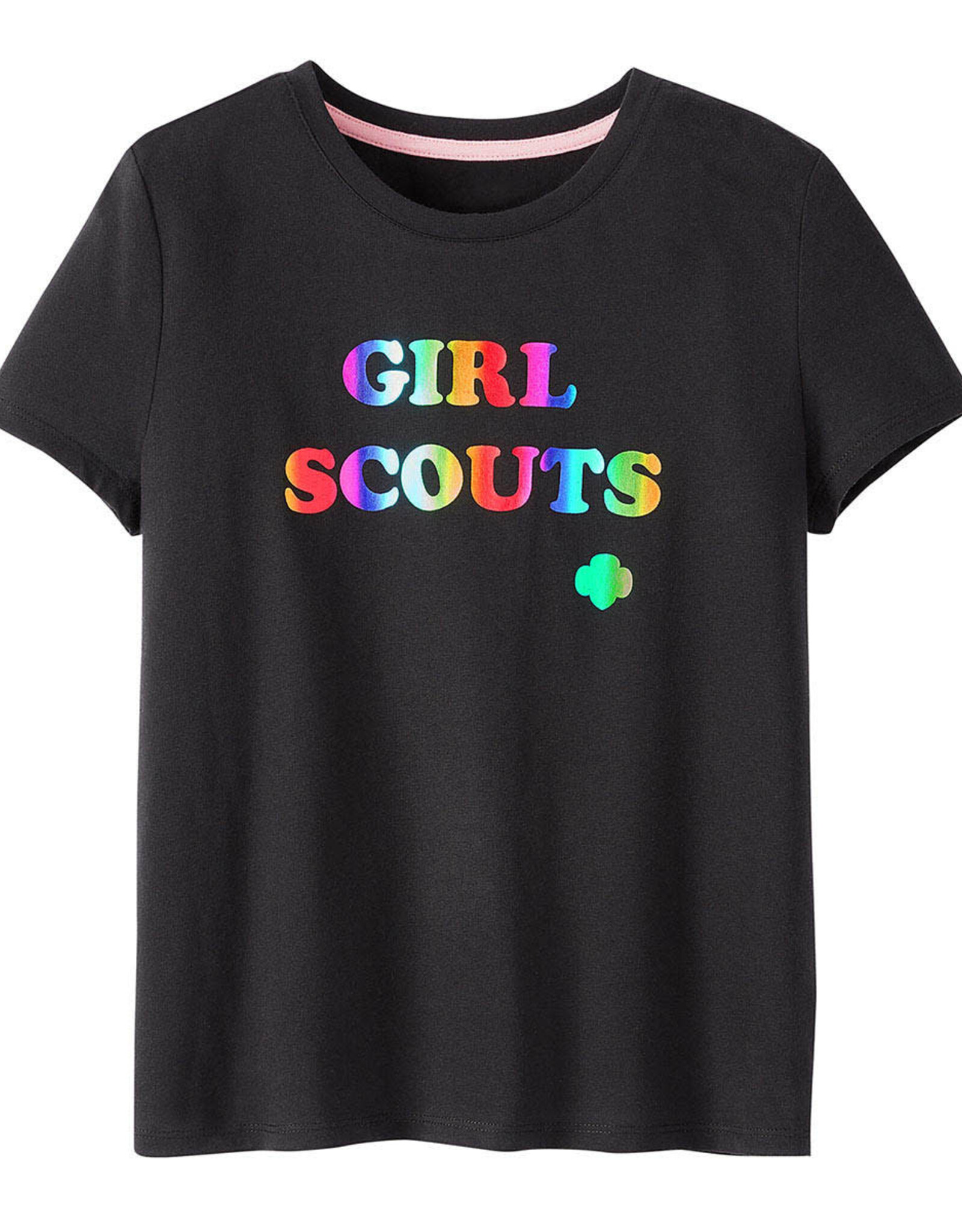 GSUSA Girls Rainbow Foil Black T-Shirt