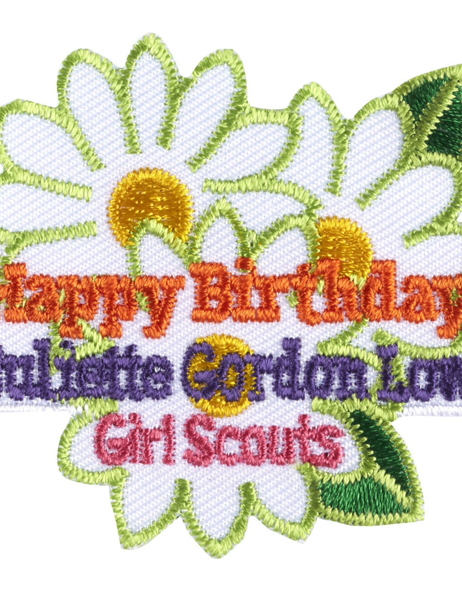GSUSA Happy Birthday JGL Daisy Iron-On Fun Patch