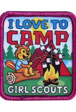 GSUSA I Love To Camp Chipmunk Sew-On Patch