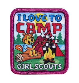 GSUSA I Love To Camp Chipmunk Sew-On Patch