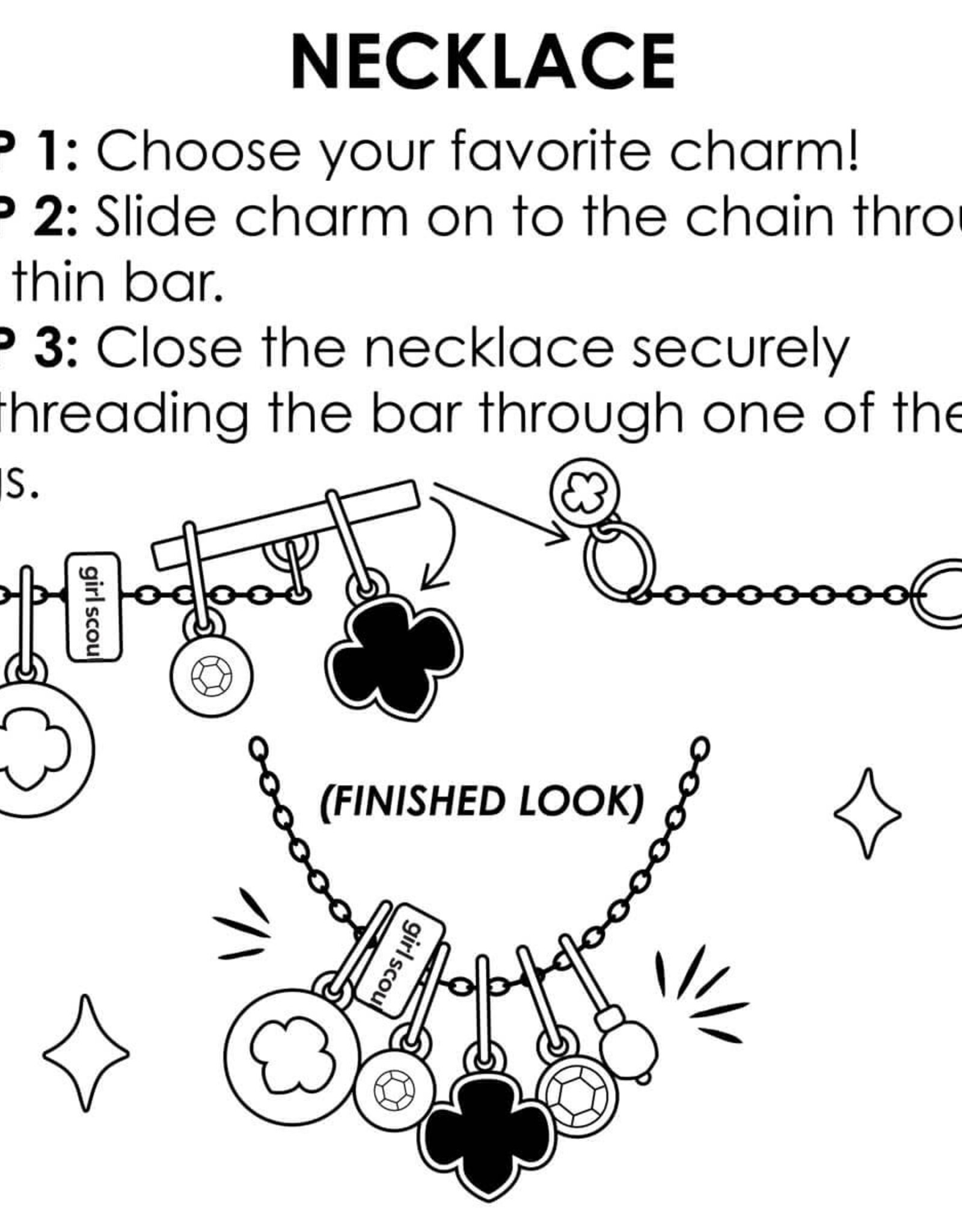 Girl Scout Charming Jewelry Goldtone Trefoil Necklace