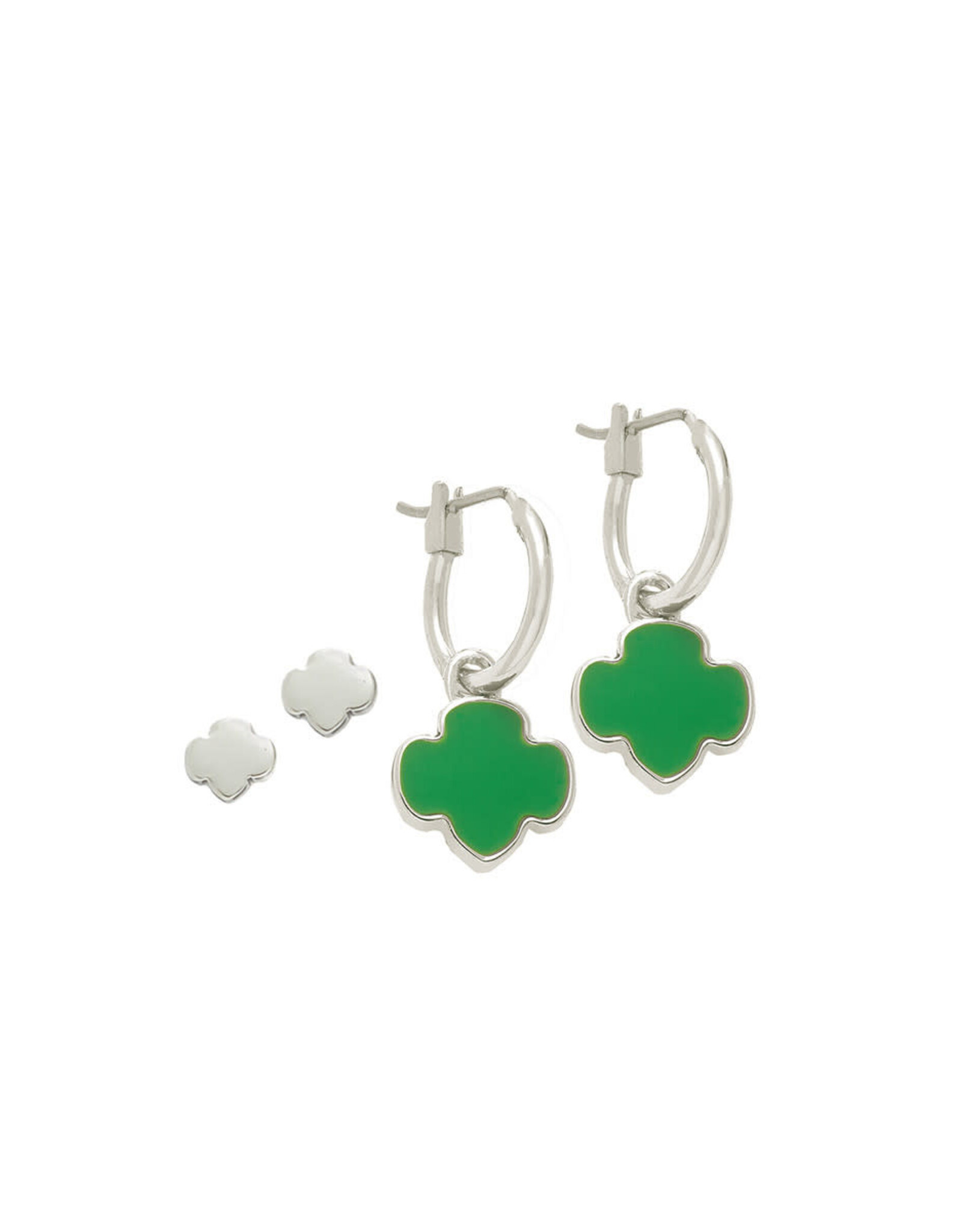 Girl Scout Charming Jewelry Silvertone Earring Set