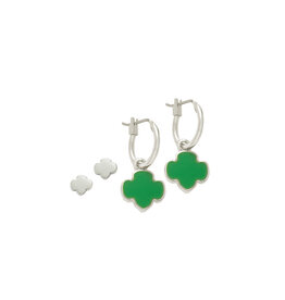 Girl Scout Charming Jewelry Silvertone Earring Set
