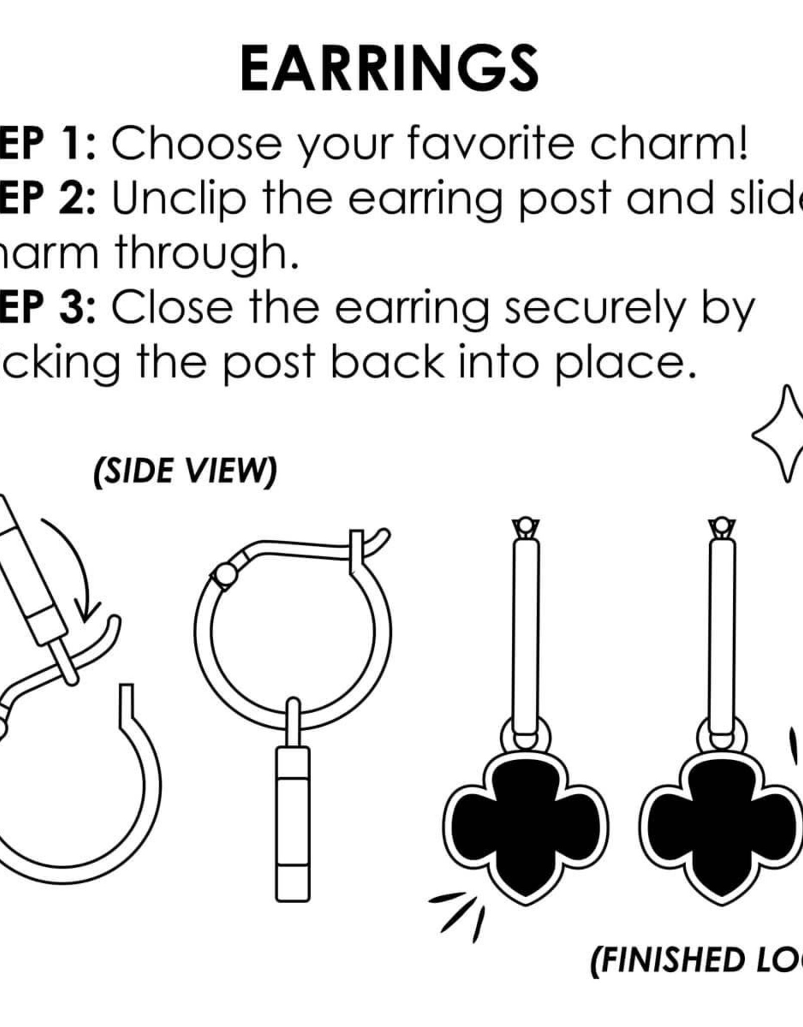 Girl Scout Charming Jewelry Silvertone Earring Set