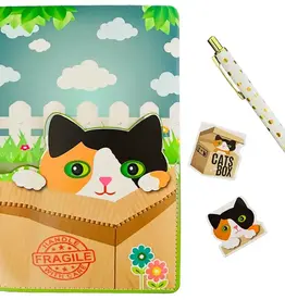 Cat In A Box Pocket Journal with Pen