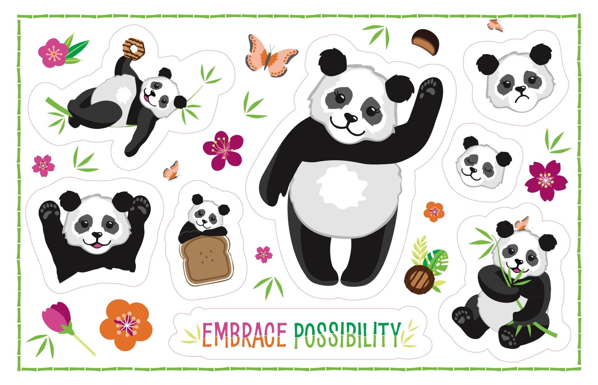 2025 Embrace Possibility Panda Sticker Sheet - Girl Scouts of Silver 