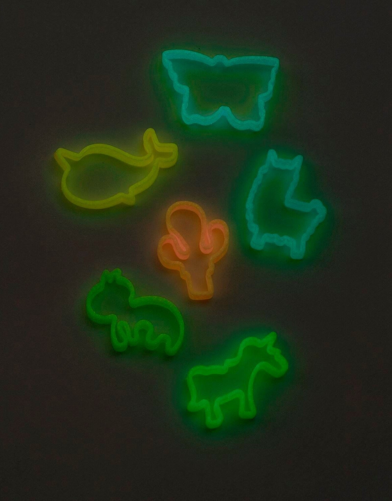 Yes Designs Glow in the Dark Silly Shapes Rubber Band Bracelets