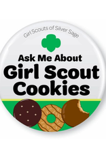 Ask Me About Girl Scout Cookies Button Pin