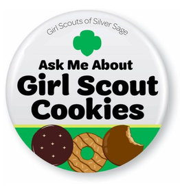 Ask Me About Girl Scout Cookies Button Pin