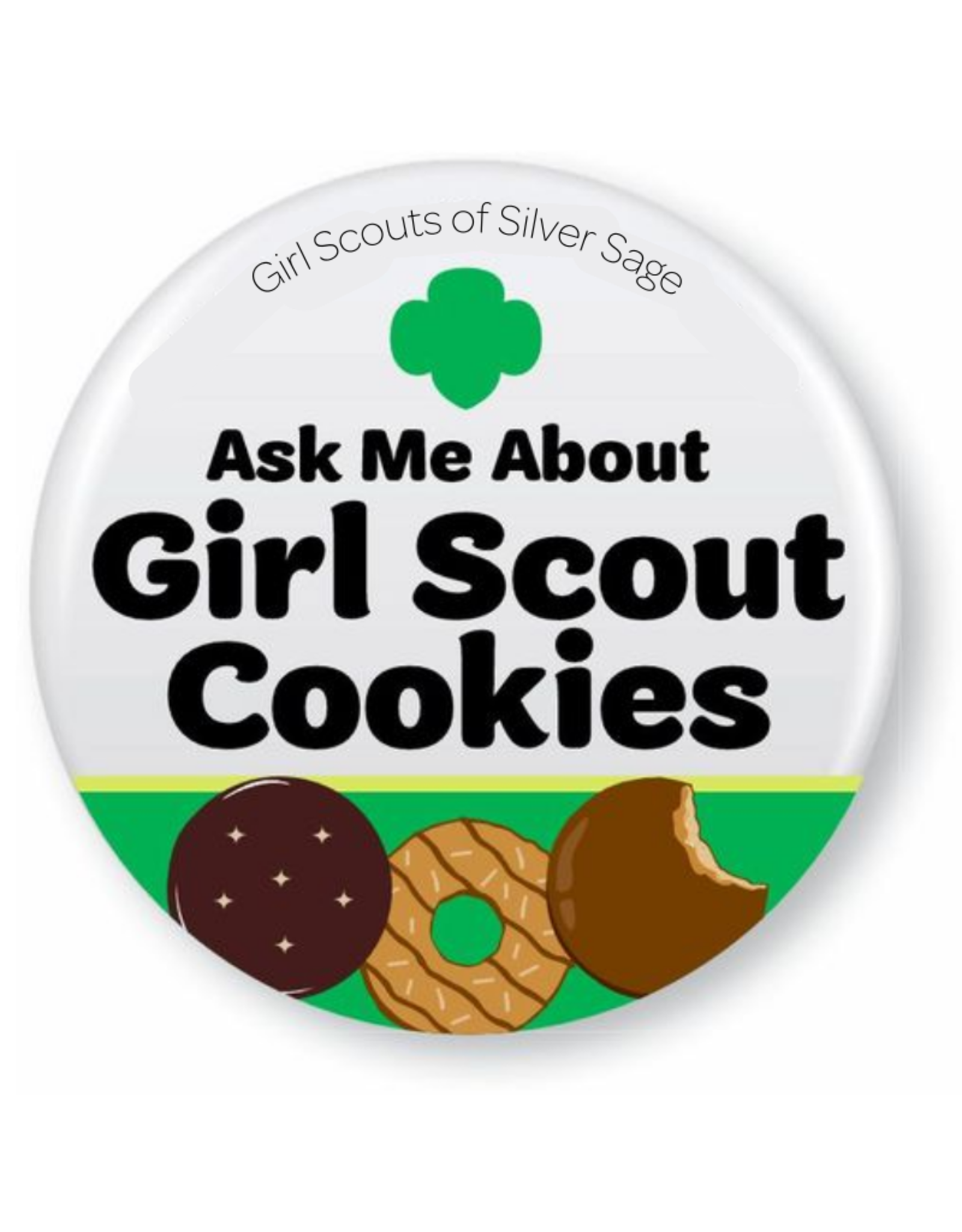 Ask Me About Girl Scout Cookies Button Pin