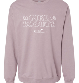 Silver Sage Puff Embroidery Crew Neck Long Sleeve Shirt - Adult