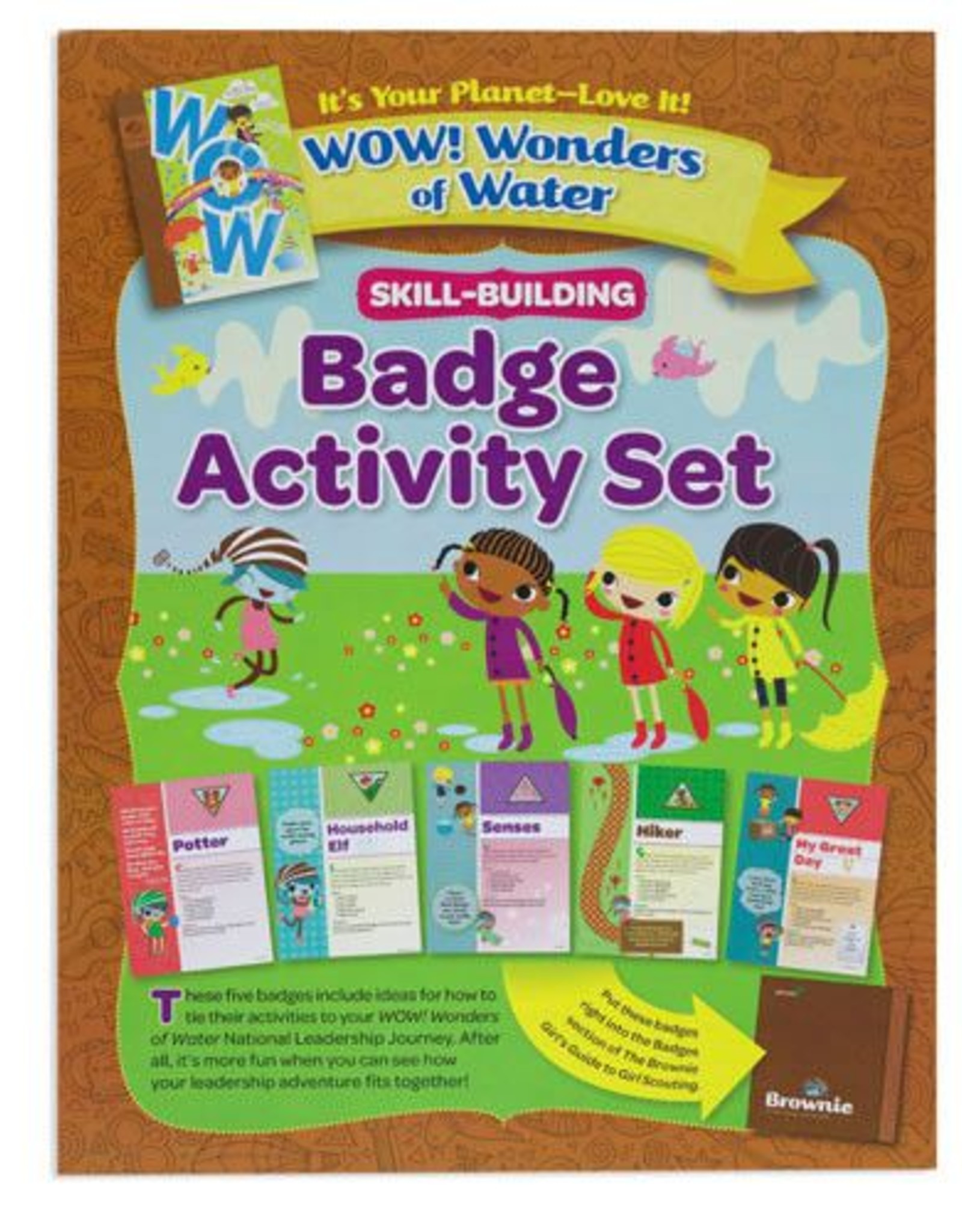 GIRL SCOUTS OF THE USA ! Brownie It's Your Planet Badge Activity Set