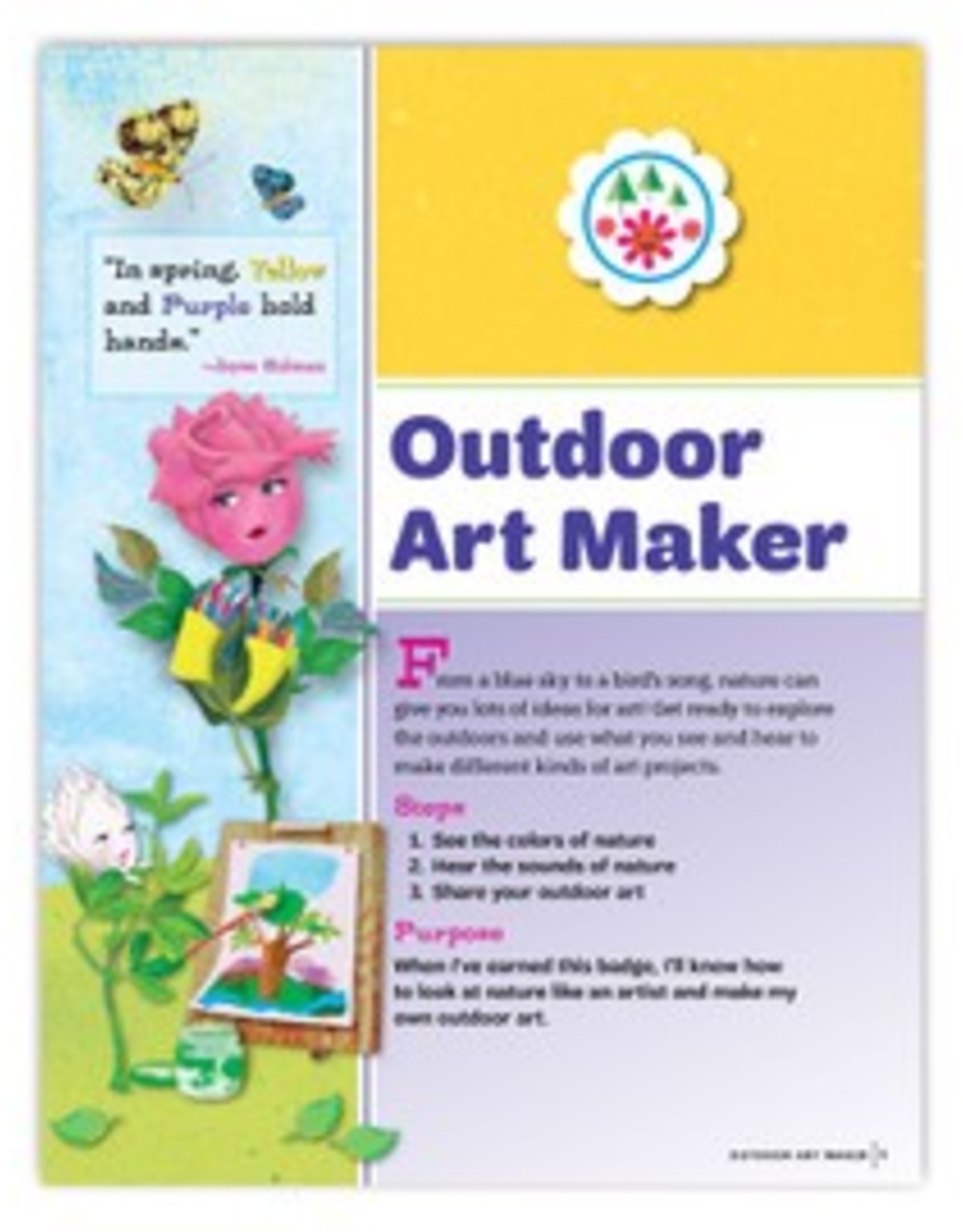 GIRL SCOUTS OF THE USA Daisy Outdoor Art Maker Requirements