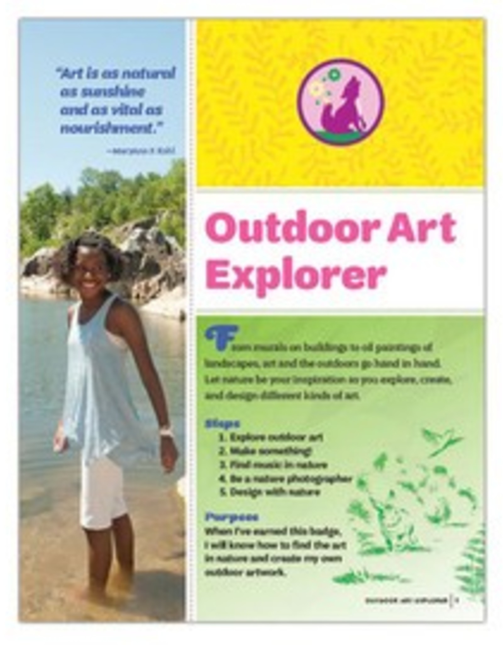 GIRL SCOUTS OF THE USA Junior Outdoor Art Explorer  Requirements