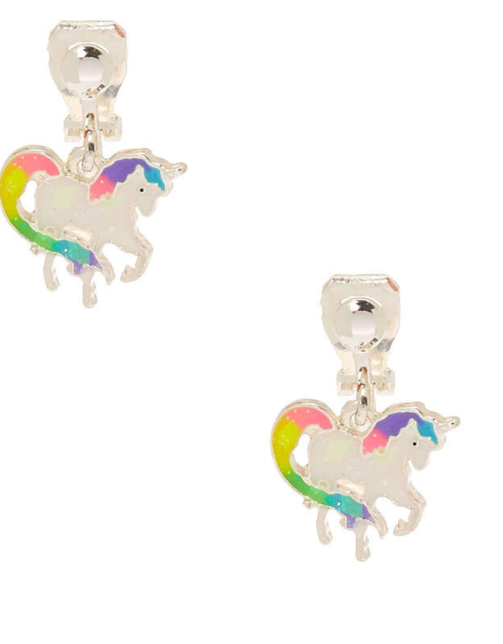 Iridescent Rainbow Unicorn Clip-On Earrings