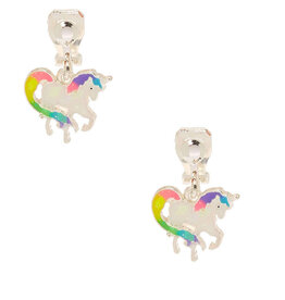 Iridescent Rainbow Unicorn Clip-On Earrings