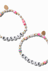 Best Friends ''Bestie'' Beaded Stretch Bracelets - 2 Pack