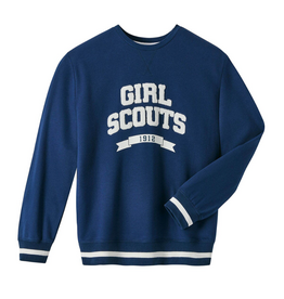 GIRL SCOUTS OF THE USA 2025 Navy Varsity Pullover Sweatshirt - Adult