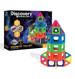 Discovery #MINDBLOWN Magnetic Tile Building Blocks Set 50 Piece
