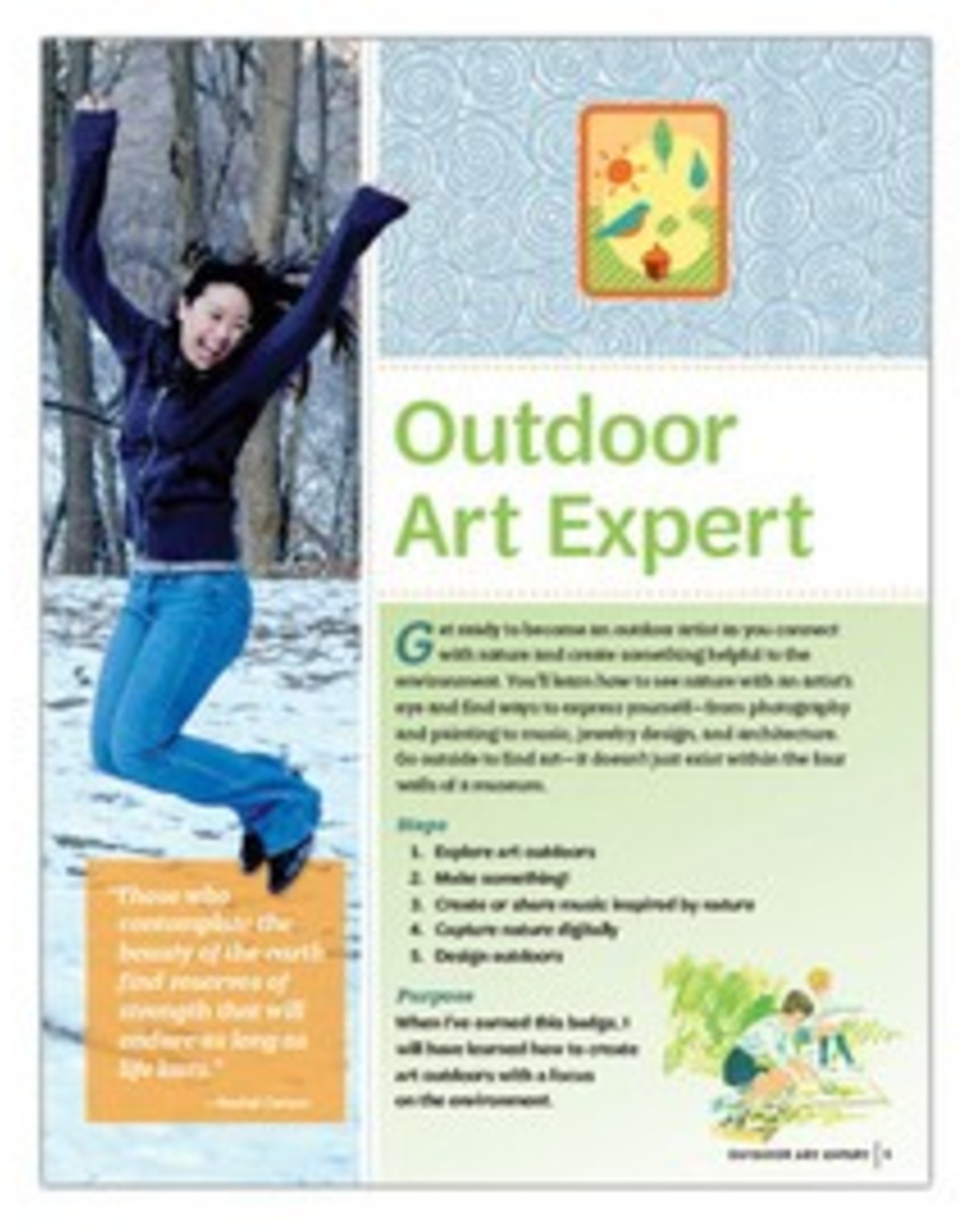 GIRL SCOUTS OF THE USA Senior Outdoor Art Expert Requirements