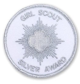 GIRL SCOUTS OF THE USA Silver Award Emblem Circle Patch