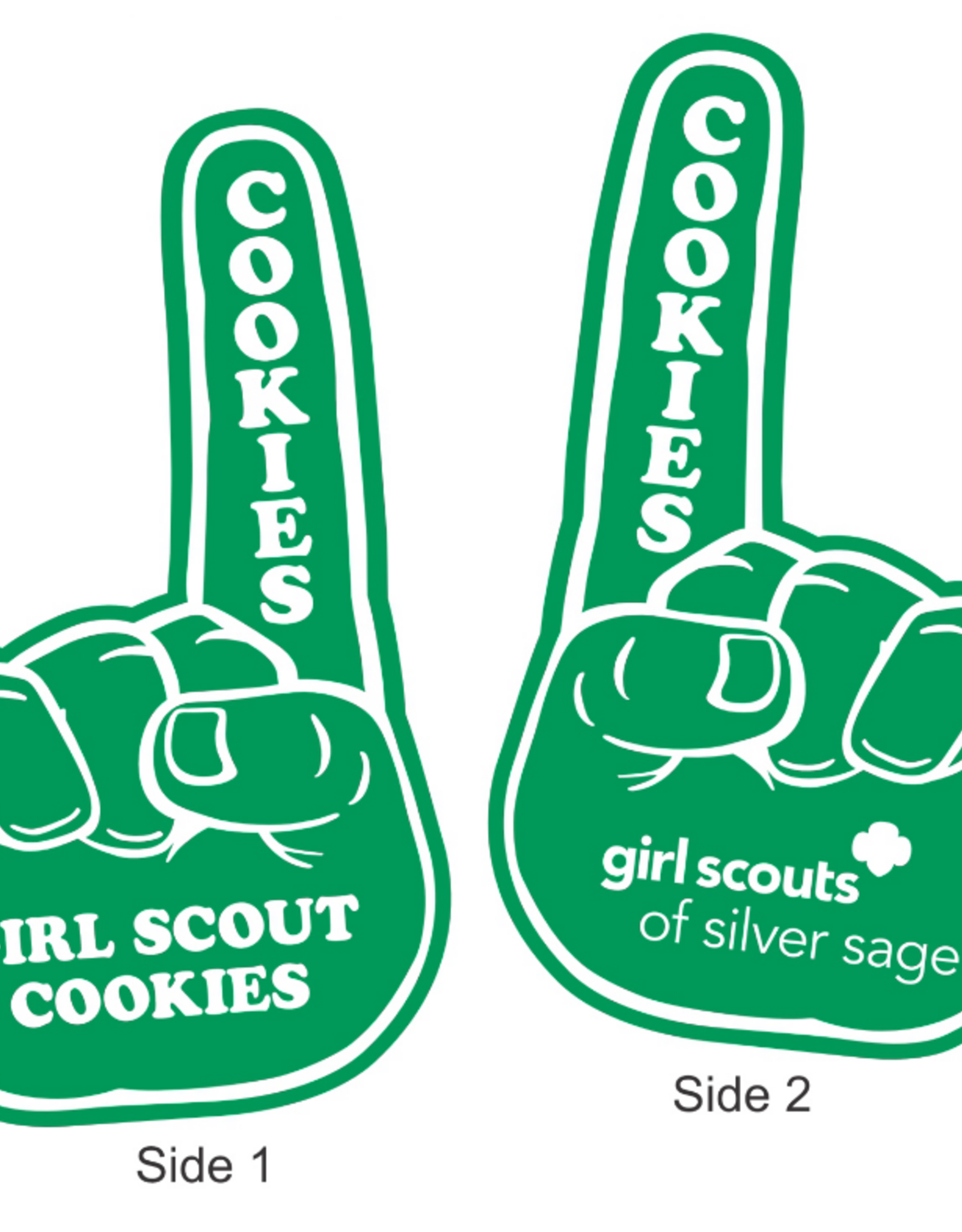 Silver Sage Green Girl Scout Cookies Foam Finger