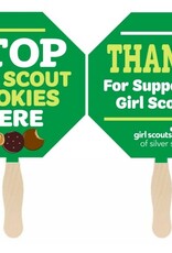 Silver Sage Green STOP Girl Scout Cookies Hand-Held Sign