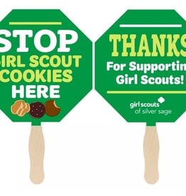 Silver Sage Green STOP Girl Scout Cookies Hand-Held Sign