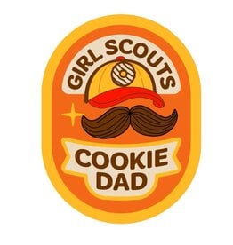 Girl Scout Cookie Dad Mustache Iron-On Patch
