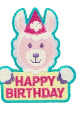 GIRL SCOUTS OF THE USA Llama Happy Birthday Iron-On Fun Patch