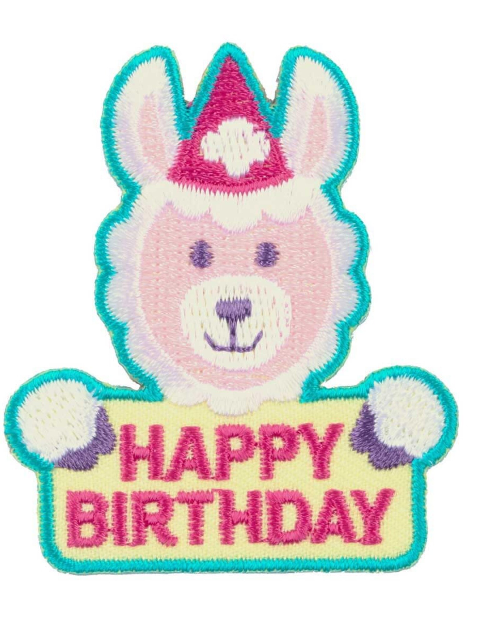 GIRL SCOUTS OF THE USA Llama Happy Birthday Iron-On Fun Patch