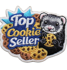 Advantage Emblem & Screen Prnt Top Cookie Seller Fun Patch w/ Ferret & Cookies