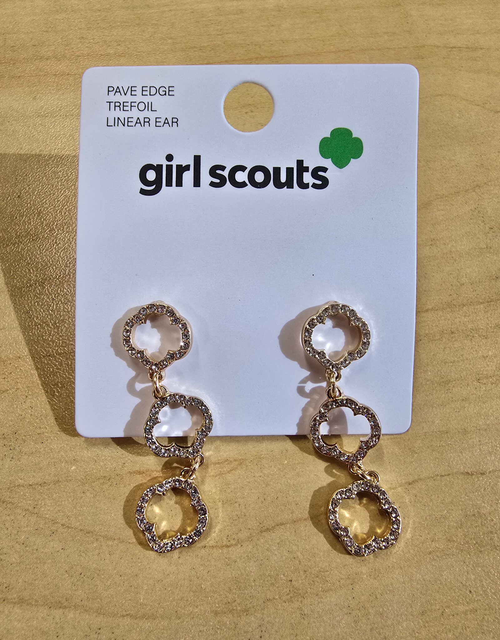 Pave Edge Trefoil Earrings