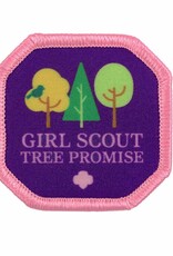GIRL SCOUTS OF THE USA Pink & Purple Girl Scout Tree Promise Sew-On Patch