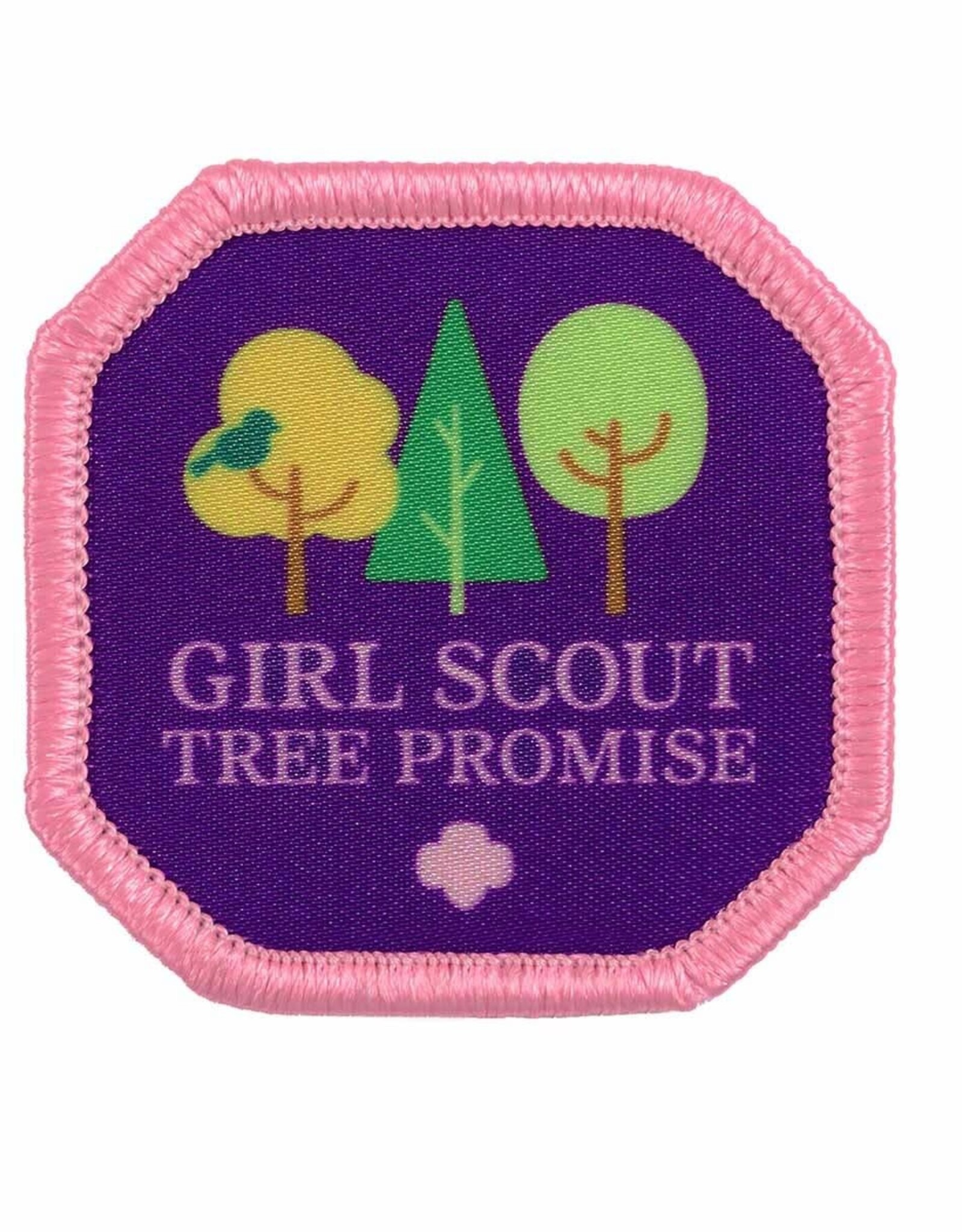 GIRL SCOUTS OF THE USA Pink & Purple Girl Scout Tree Promise Sew-On Patch