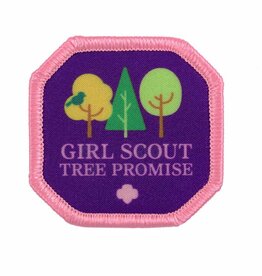 GIRL SCOUTS OF THE USA Pink & Purple Girl Scout Tree Promise Sew-On Patch