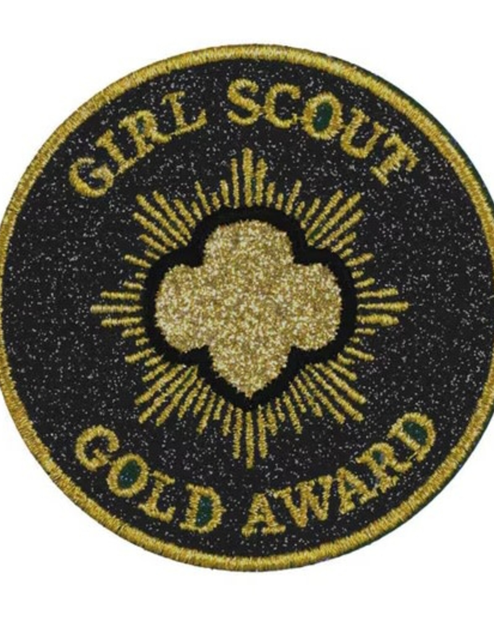 Gold Award Glitter Iron-On Super Fun Patch
