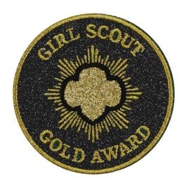 Gold Award Glitter Iron-On Super Fun Patch