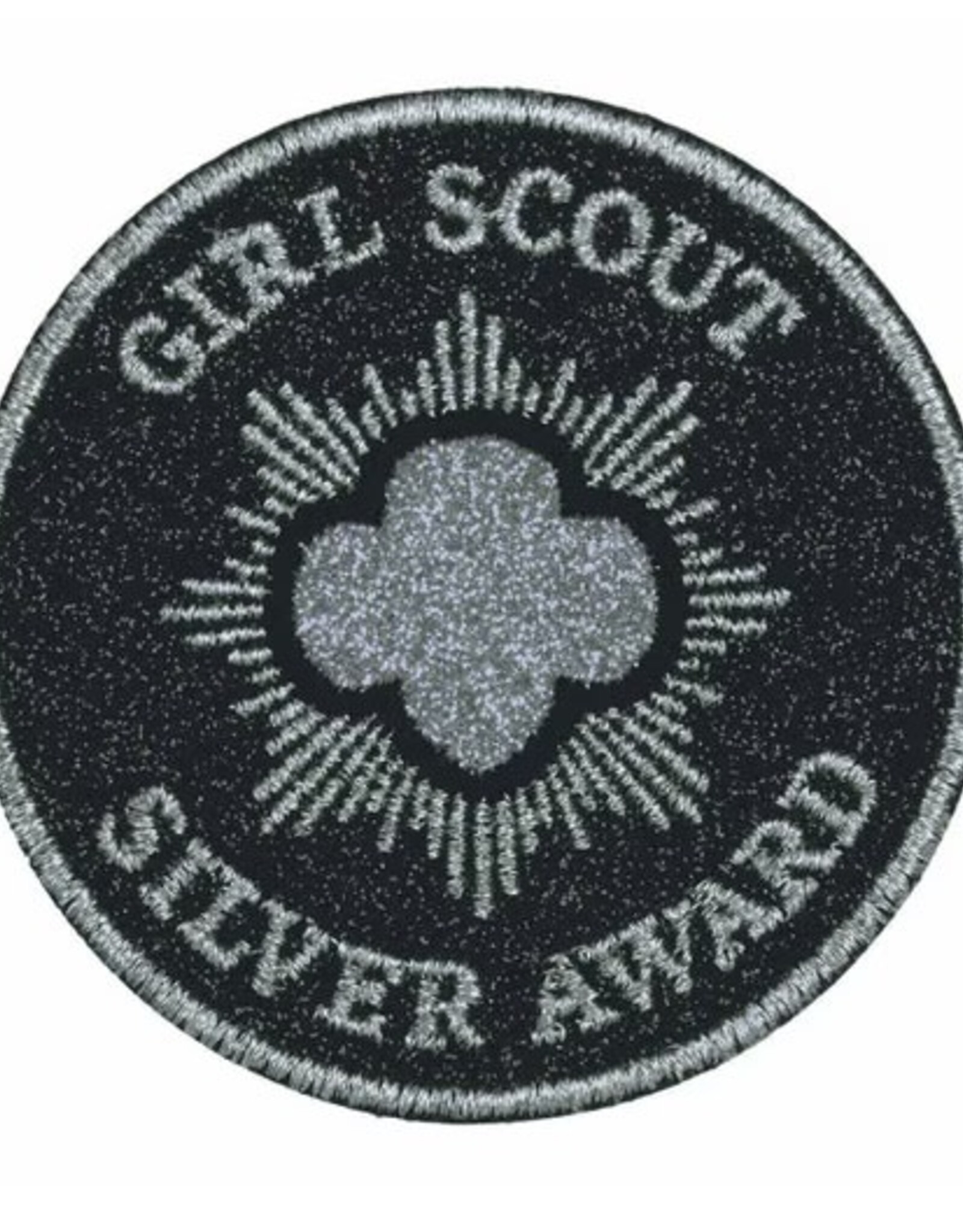 Silver Award Glitter Iron-On Super Fun Patch