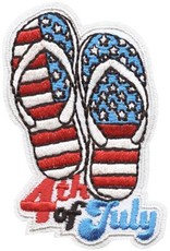 Advantage Emblem & Screen Prnt *4th of July Flip Flops Fun Patch