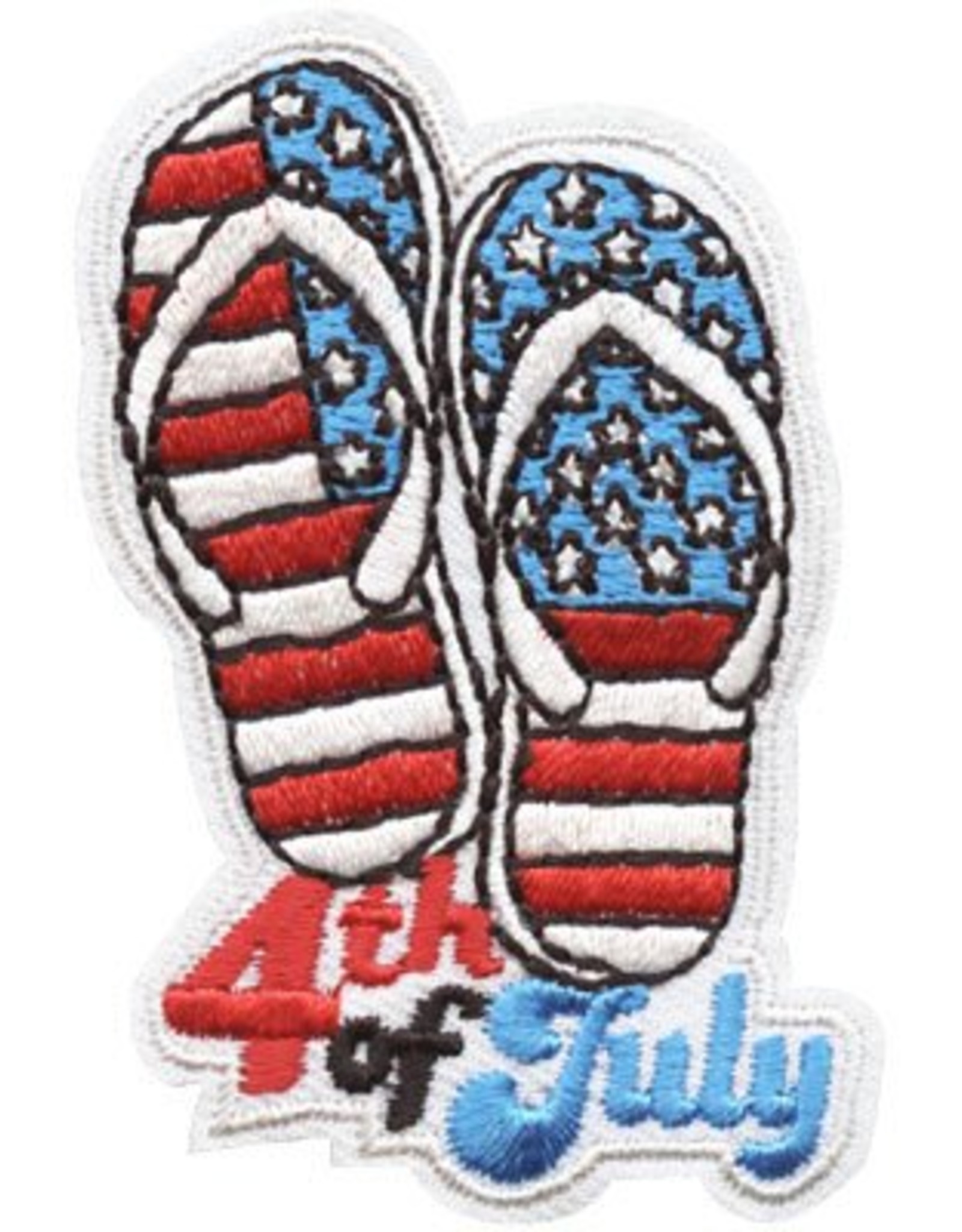 Advantage Emblem & Screen Prnt *4th of July Flip Flops Fun Patch