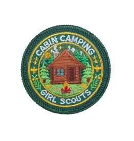 GSUSA Girl Scouts Cabin Camping Iron-On Fun Patch
