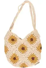 Cotton Crochet Sunflower Tote Bag