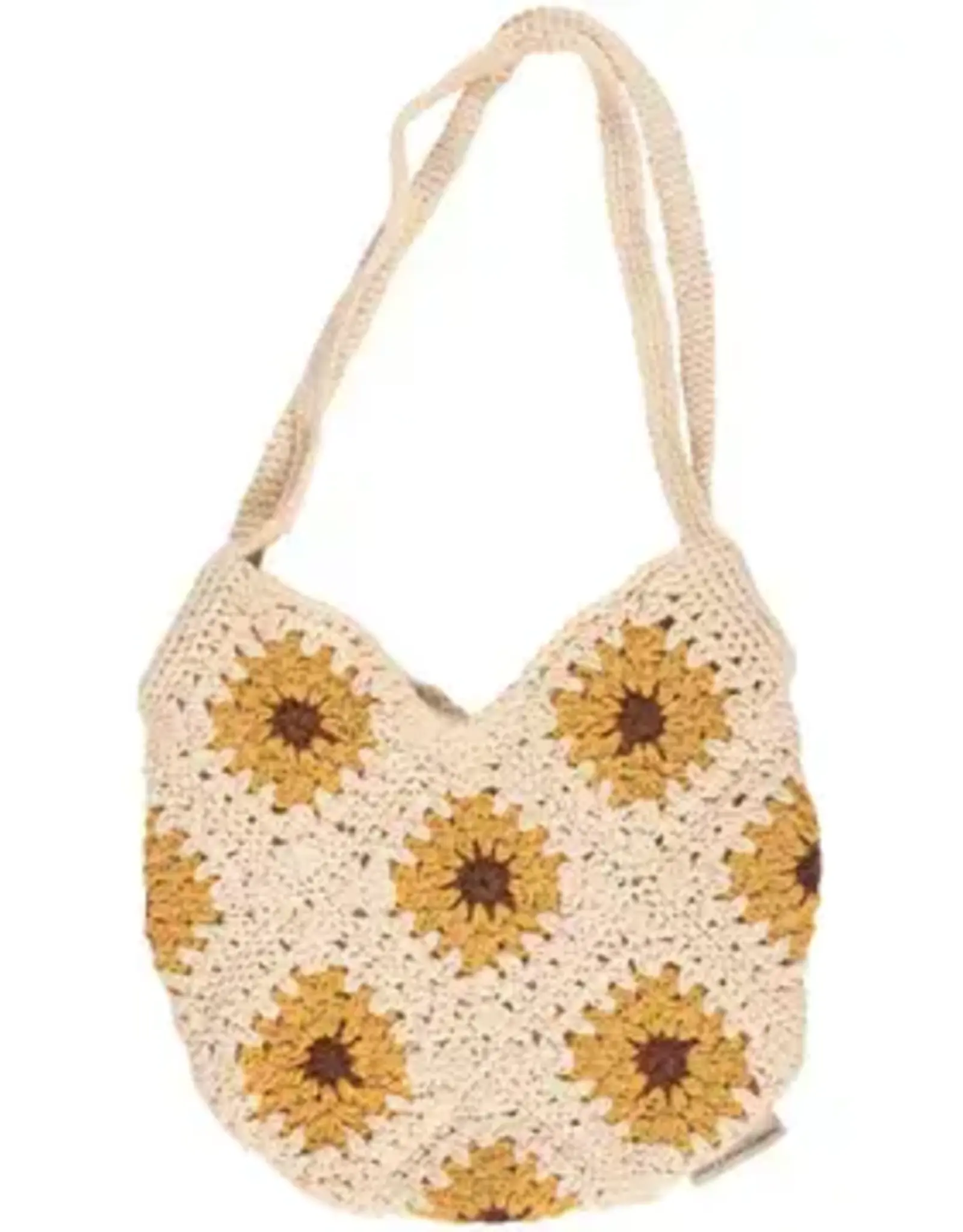 Cotton Crochet Sunflower Tote Bag