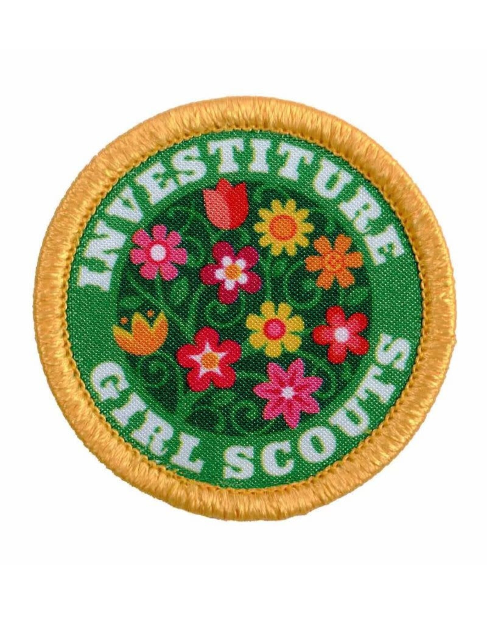 GSUSA Investiture Girl Scouts Circle w/ Flowers Fun Patch