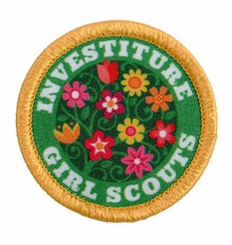 GSUSA Investiture Girl Scouts Circle w/ Flowers Sew-On Fun Patch