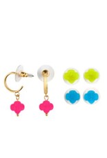 Trefoil Gum Drop Earring Set - 3pck