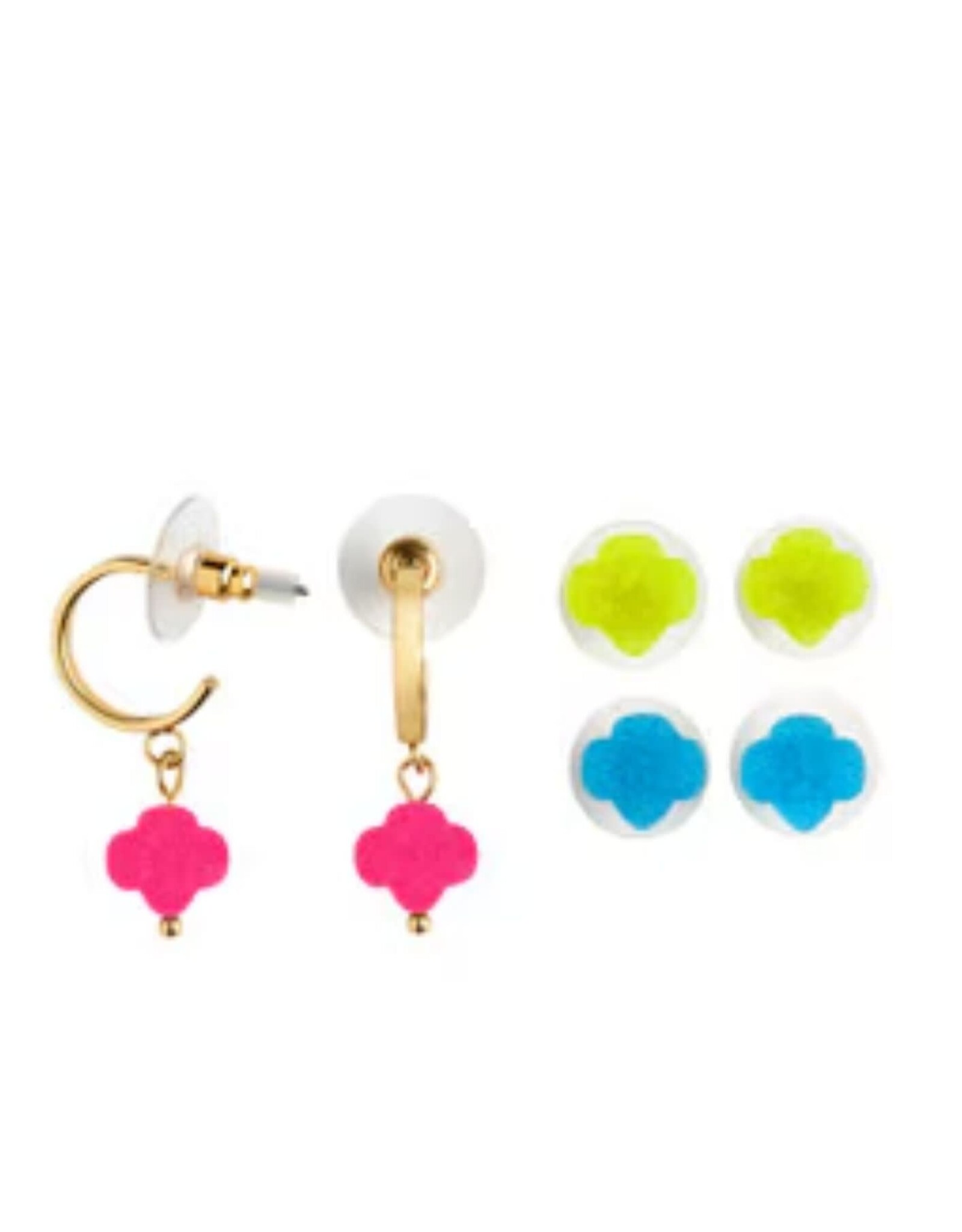 Trefoil Gum Drop Earring Set - 3pck