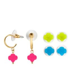 Trefoil Gum Drop Earring Set - 3pck