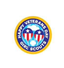 GIRL SCOUTS OF THE USA Happy Veterans Day w/Balloons Fun Patch